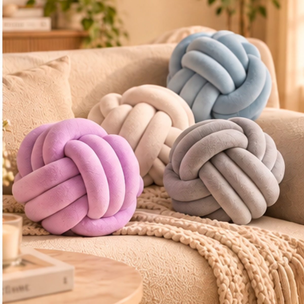 CloudKnot Velvet Cushion