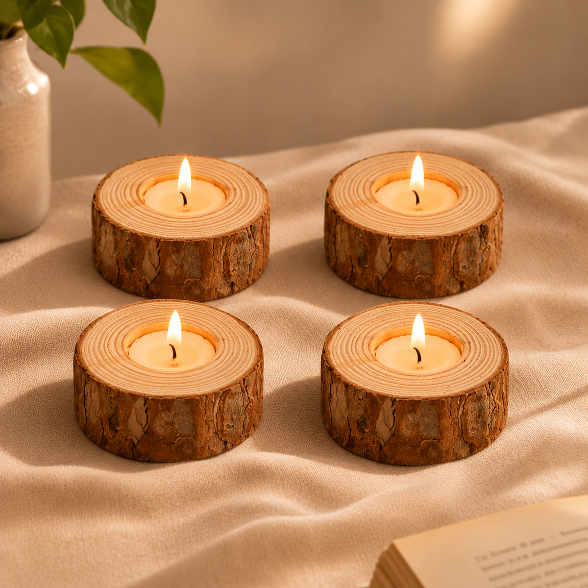 Wood Candle Holder